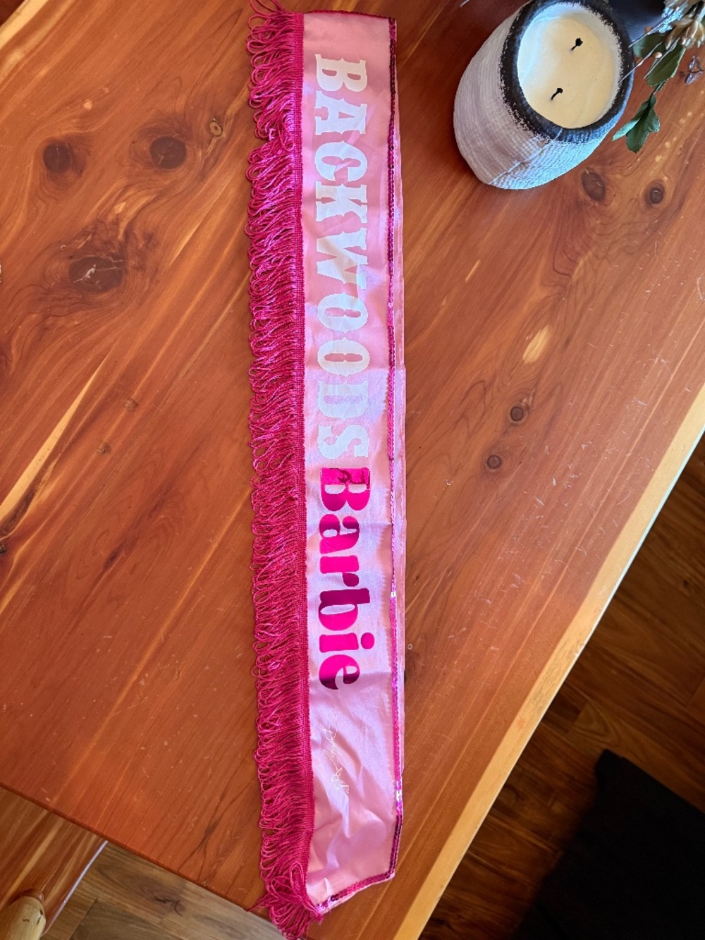Barbie fringe sash